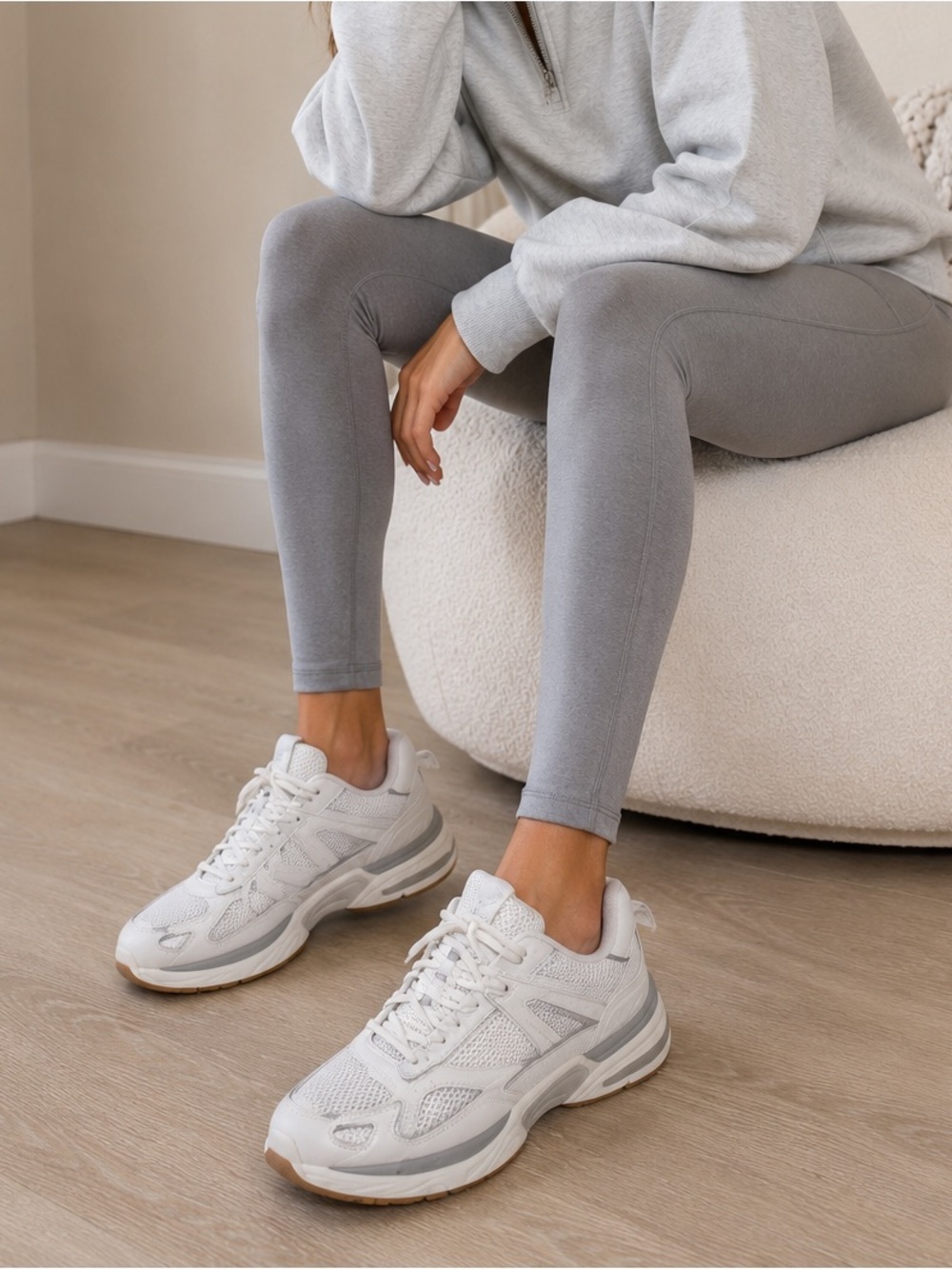ZARA white Y2K  mesh chunky sneakers size 39 (8.5) EUC
